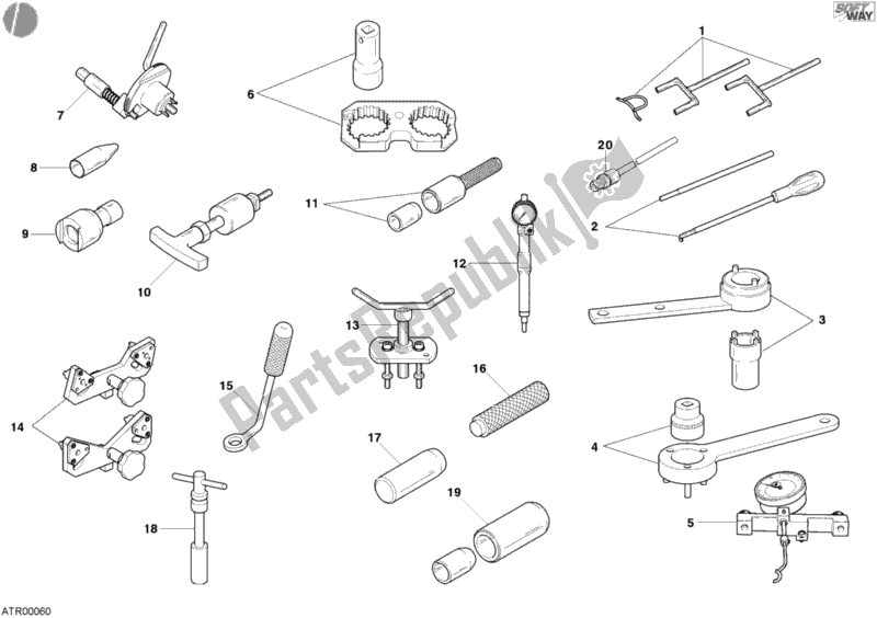 Todas las partes para 01a - Herramientas De Servicio De Taller, Motor de Ducati Superbike 749 R USA 2006